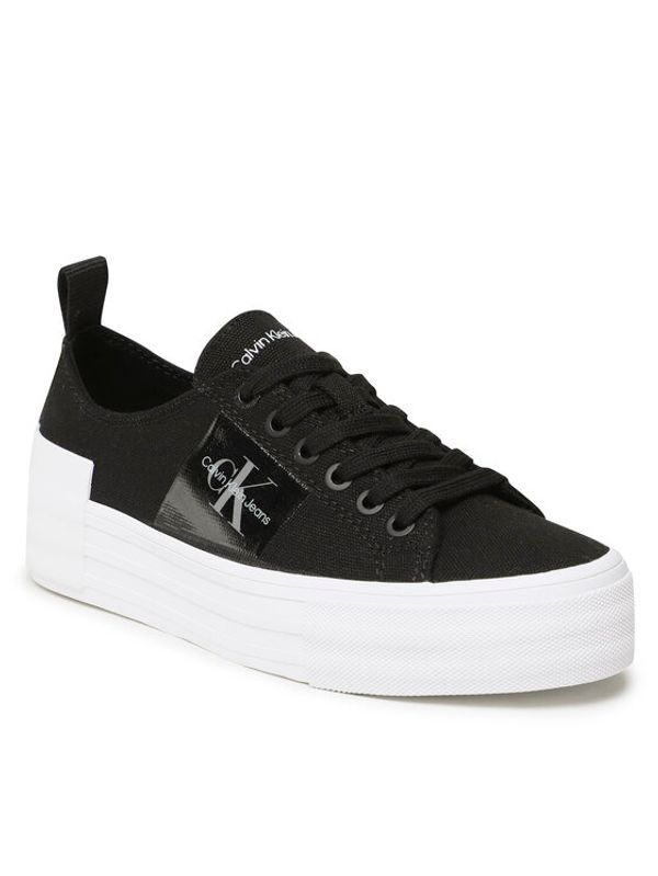 Calvin Klein Jeans Calvin Klein Jeans Гуменки Bold Vulc Flatf Laceup Wn YW0YW01039 Черен