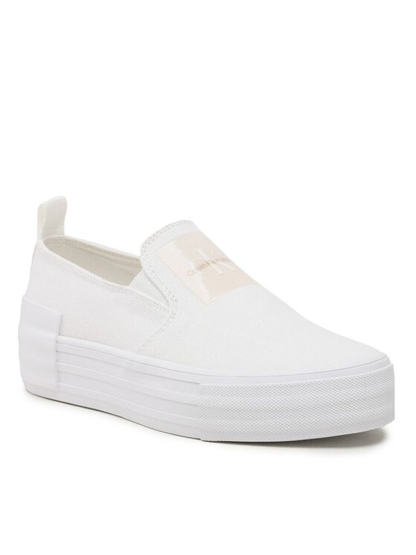 Calvin Klein Jeans Calvin Klein Jeans Гуменки Bold Vulc Flatf Slipon Wn YW0YW01040 Бял