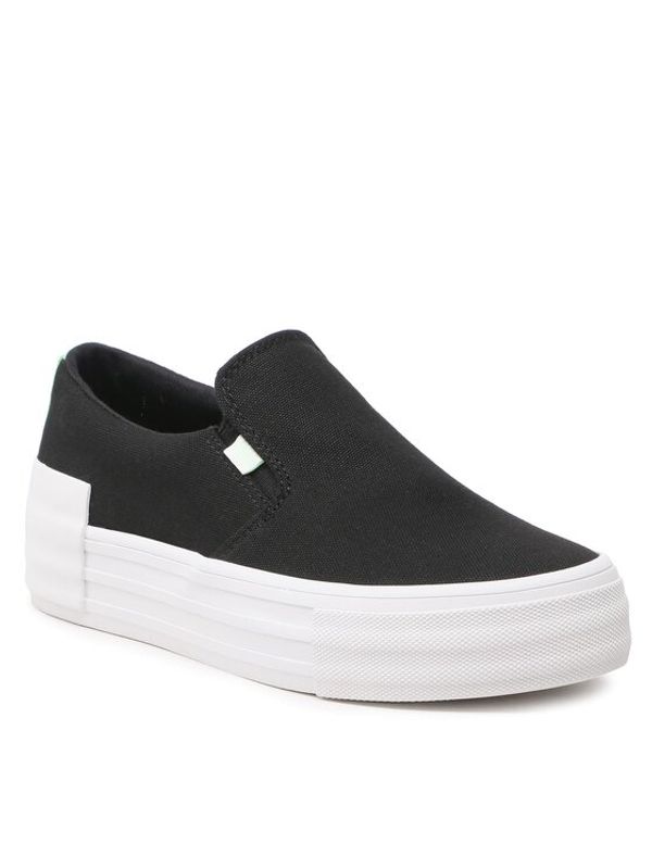 Calvin Klein Jeans Calvin Klein Jeans Гуменки Vulc Flatf Bold Slipon Fluo Cont YW0YW00905 Черен