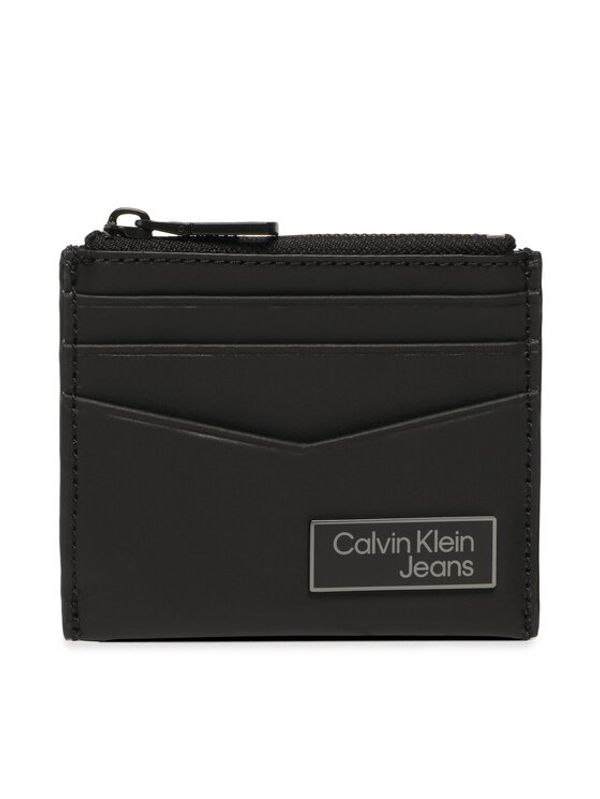 Calvin Klein Jeans Calvin Klein Jeans Калъф за кредитни карти Logo Plaqueid Cardholder W/Zip K50K510130 Черен