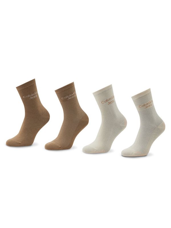 Calvin Klein Jeans Calvin Klein Jeans Комплект 4 чифта дълги чорапи дамски 701219859 Бежов