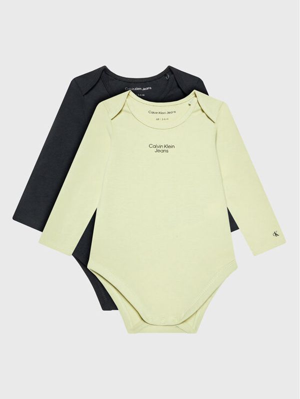 Calvin Klein Jeans Calvin Klein Jeans Комплект от 2 броя детски бодита Stack Logo IN0IN00013 Цветен