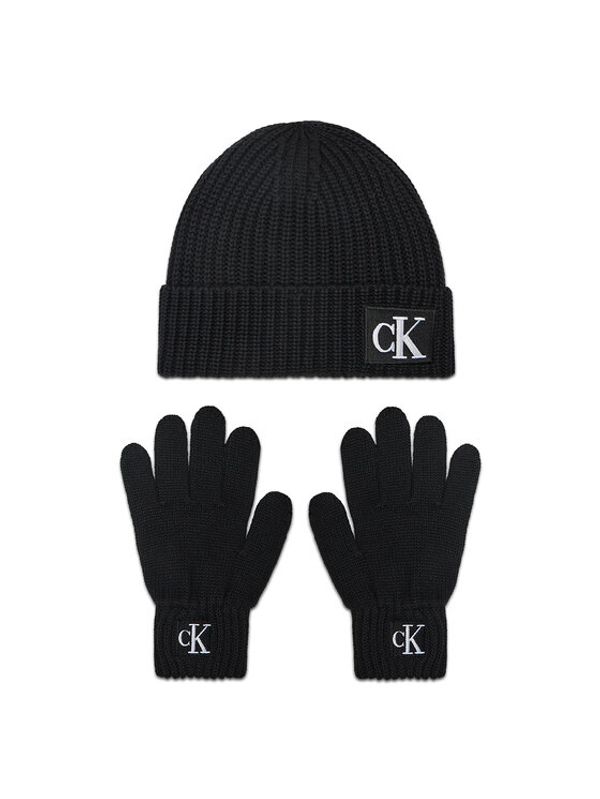 Calvin Klein Jeans Calvin Klein Jeans Комплект шапка и ръкавици IU0IU00394 Черен