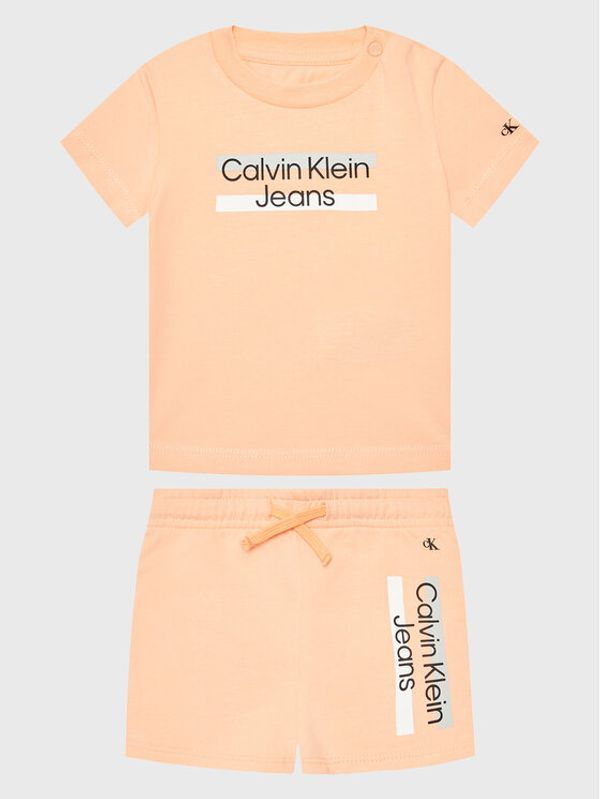 Calvin Klein Jeans Calvin Klein Jeans Комплект тишърт и спортни шорти Hero Logo IN0IN00072 Оранжев Regular Fit