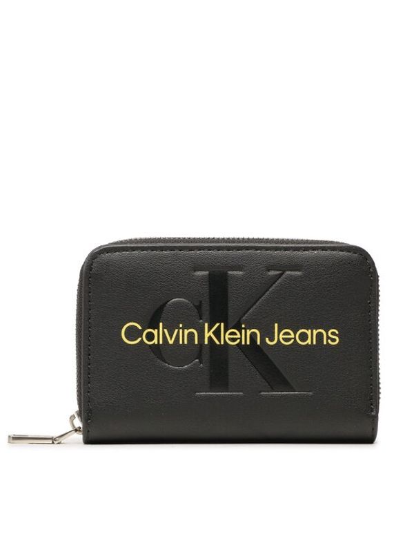 Calvin Klein Jeans Calvin Klein Jeans Малък дамски портфейл Sculpted Med Zip Around Mono K60K607229 Черен
