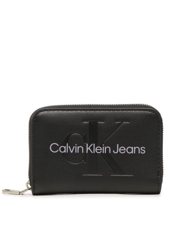 Calvin Klein Jeans Calvin Klein Jeans Малък дамски портфейл Sculpted Med Zip Around Mono K60K607229 Черен