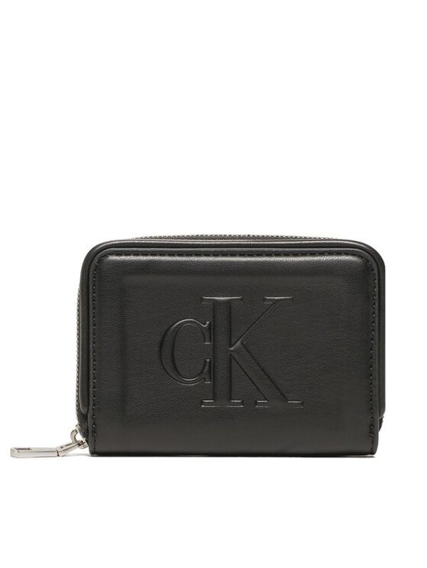 Calvin Klein Jeans Calvin Klein Jeans Малък дамски портфейл Sculpted Med Zip Around Pipping K60K610353 Черен