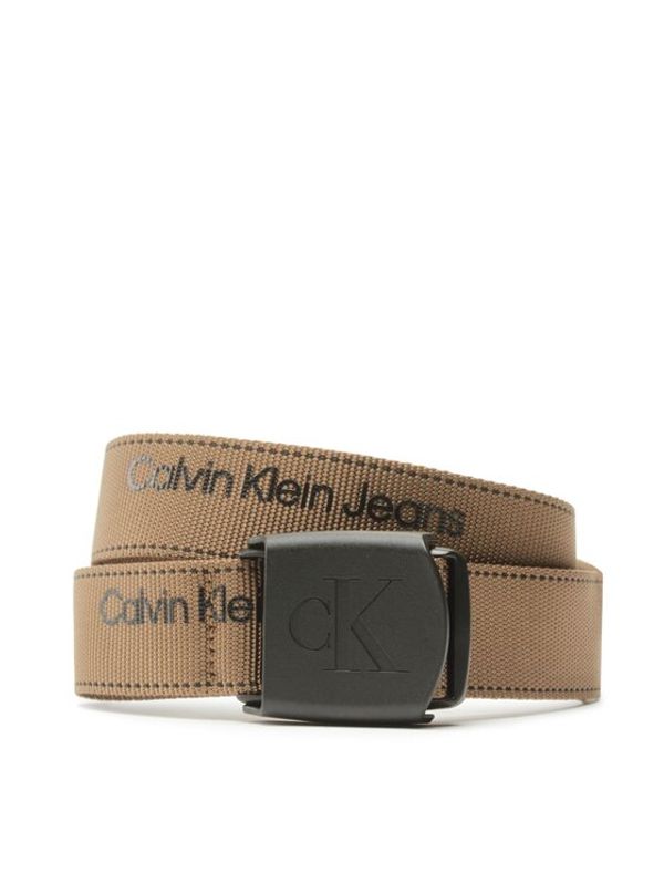 Calvin Klein Jeans Calvin Klein Jeans Мъжки колан Plaque Logo Webbing Belt 38Mm K50K510473 Каки