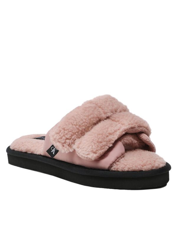 Calvin Klein Jeans Calvin Klein Jeans Пантофи Home Slide Velcro Shearling YW0YW00861 Розов