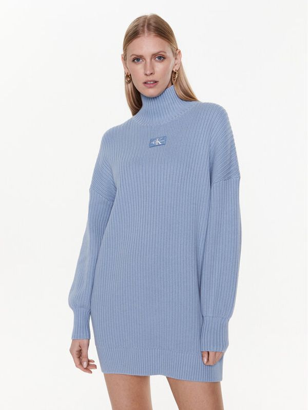 Calvin Klein Jeans Calvin Klein Jeans Плетена рокля J20J220359 Син Regular Fit