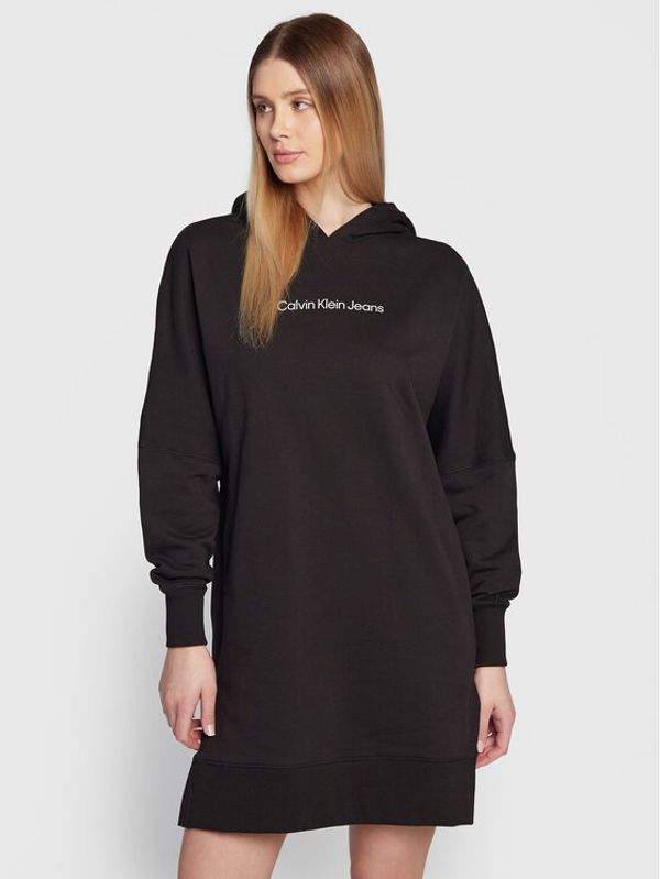 Calvin Klein Jeans Calvin Klein Jeans Плетена рокля J20J220360 Черен Relaxed Fit