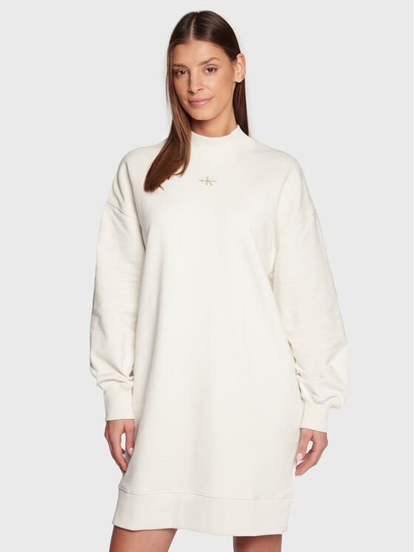 Calvin Klein Jeans Calvin Klein Jeans Плетена рокля J20J220412 Бежов Relaxed Fit