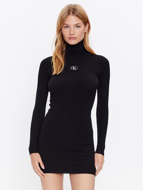 Calvin Klein Jeans Calvin Klein Jeans Плетена рокля J20J221690 Черен Slim Fit