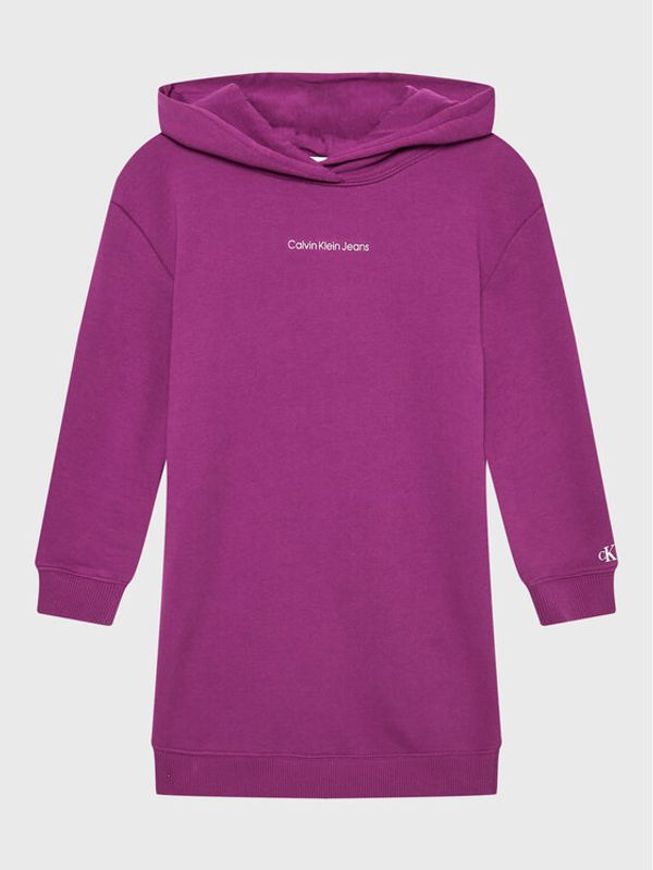 Calvin Klein Jeans Calvin Klein Jeans Плетена рокля Logo IG0IG01830 Виолетов Regular Fit