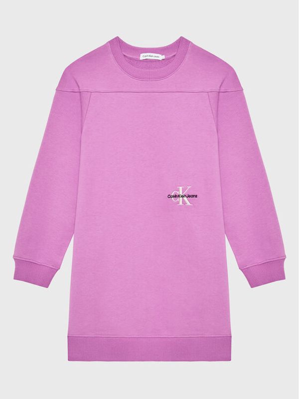 Calvin Klein Jeans Calvin Klein Jeans Плетена рокля Monogram Off Placed IG0IG01827 Виолетов Relaxed Fit