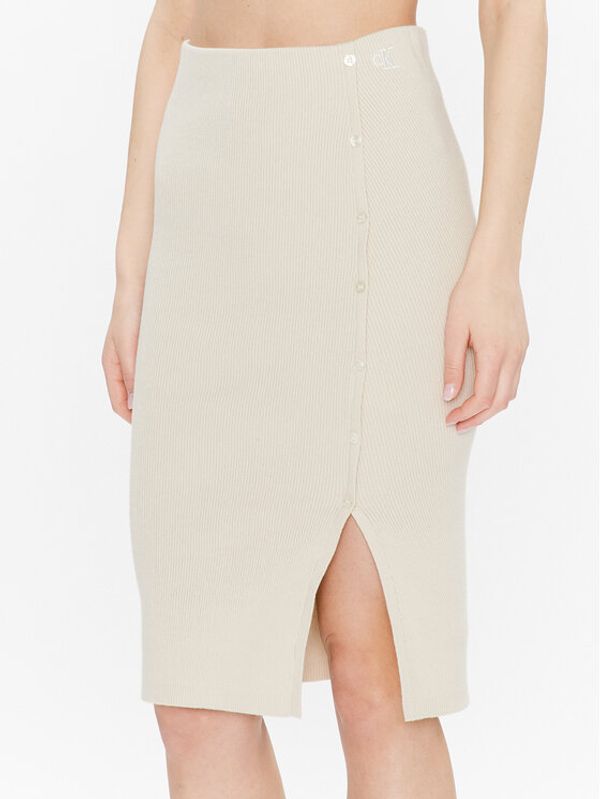 Calvin Klein Jeans Calvin Klein Jeans Пола тип молив J20J221128 Екрю Slim Fit