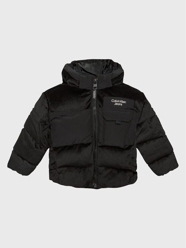 Calvin Klein Jeans Calvin Klein Jeans Пухено яке Corduroy Mix Media IB0IB01353 Черен Regular Fit