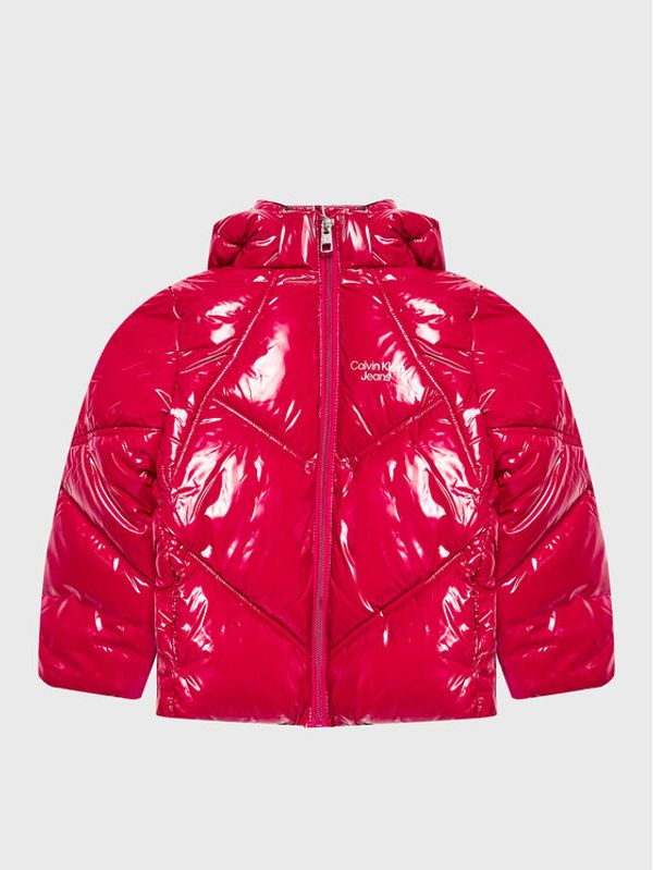 Calvin Klein Jeans Calvin Klein Jeans Пухено яке Cuts Seams Quilted Shiny IG0IG01617 Червен Regular Fit