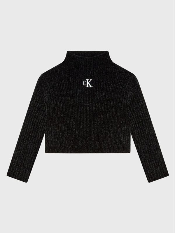 Calvin Klein Jeans Calvin Klein Jeans Пуловер Chenille Monogram IG0IG01706 Черен Relaxed Fit