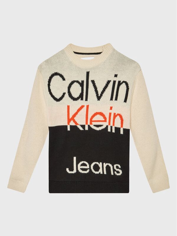 Calvin Klein Jeans Calvin Klein Jeans Пуловер IB0IB01364 Бежов Regular Fit