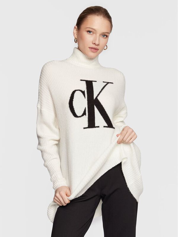 Calvin Klein Jeans Calvin Klein Jeans Пуловер J20J220440 Бял Oversize