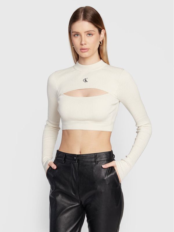 Calvin Klein Jeans Calvin Klein Jeans Пуловер J20J220446 Бежов Slim Fit