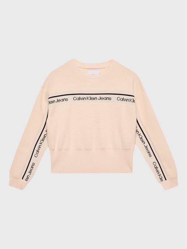 Calvin Klein Jeans Calvin Klein Jeans Пуловер Logo Tape Ottoman IG0IG01847 Розов Regular Fit