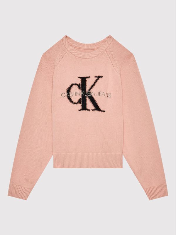 Calvin Klein Jeans Calvin Klein Jeans Пуловер Monogram Logo IG0IG01149 Розов Regular Fit