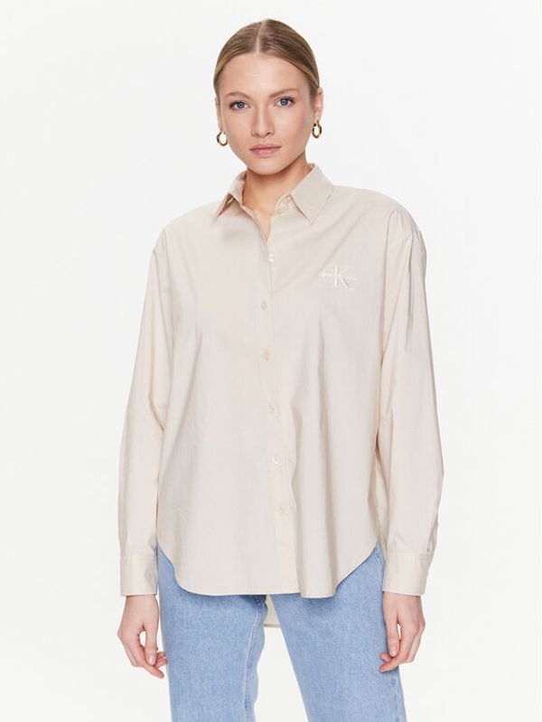 Calvin Klein Jeans Calvin Klein Jeans Риза J20J220515 Бежов Relaxed Fit