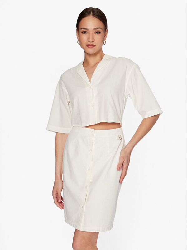 Calvin Klein Jeans Calvin Klein Jeans Рокля тип риза J20J221133 Екрю Regular Fit
