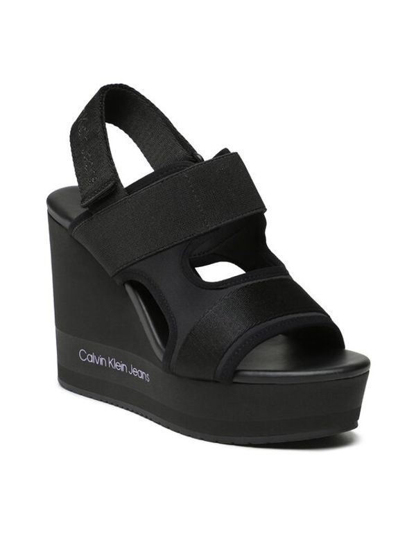 Calvin Klein Jeans Calvin Klein Jeans Сандали Wedge Sandal Webbing YW0YW01073 Черен