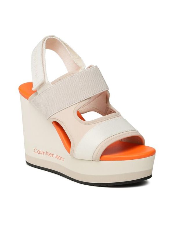 Calvin Klein Jeans Calvin Klein Jeans Сандали Wedge Sandal Webbing YW0YW01073 Екрю