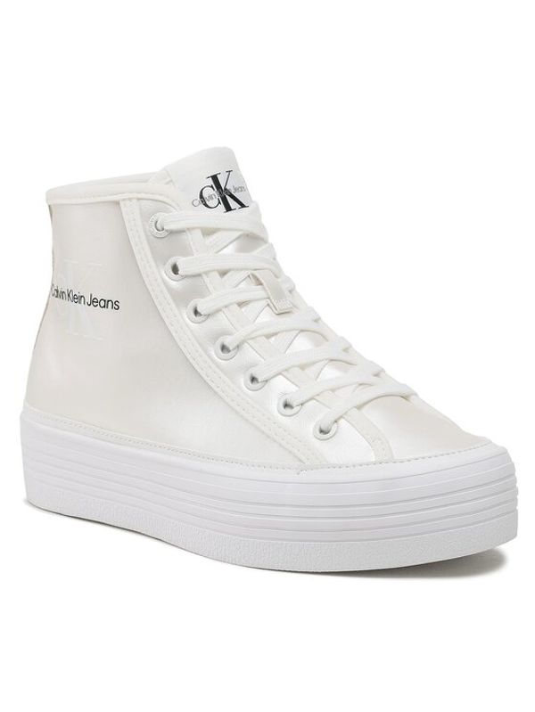 Calvin Klein Jeans Calvin Klein Jeans Сникърси Bold Vulc Flatf Mid Laceup Ny Wn YW0YW01226 Екрю