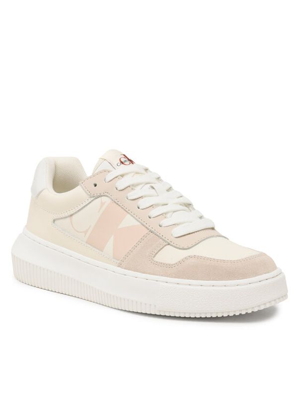 Calvin Klein Jeans Calvin Klein Jeans Сникърси Chunky Cupsole Laceup Mix Lth Wn YW0YW01046 Бежов
