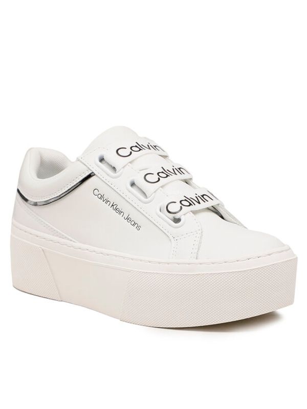 Calvin Klein Jeans Calvin Klein Jeans Сникърси Flatform+ Low Branded Laces YW0YW00868 Бял