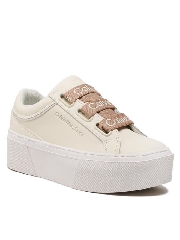 Calvin Klein Jeans Calvin Klein Jeans Сникърси Flatform+ Low Branded Laces YW0YW00868 Бял