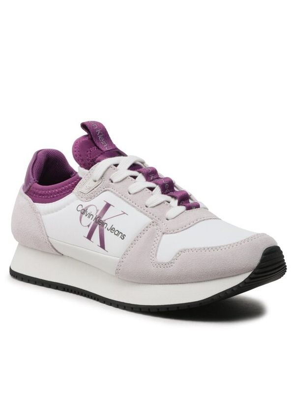 Calvin Klein Jeans Calvin Klein Jeans Сникърси Runner Sock Laceup Ny-Lth W YW0YW00840 Бял