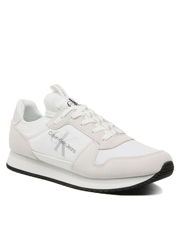 Calvin Klein Jeans Calvin Klein Jeans Сникърси Runner Sock Laceup Ny-Lth Wn YW0YW00840 Бял