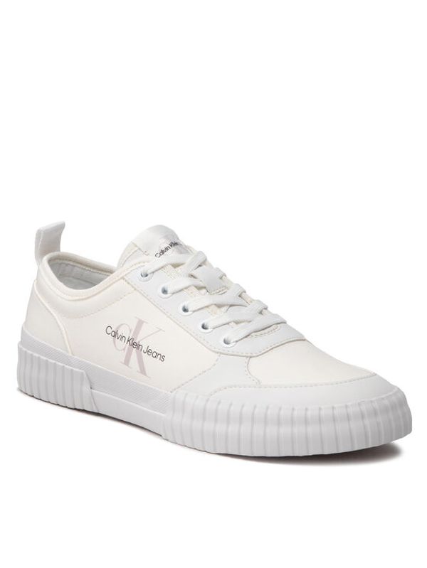 Calvin Klein Jeans Calvin Klein Jeans Сникърси Skater Vulcanized Laceup Rcotton YM0YM00414 Бял