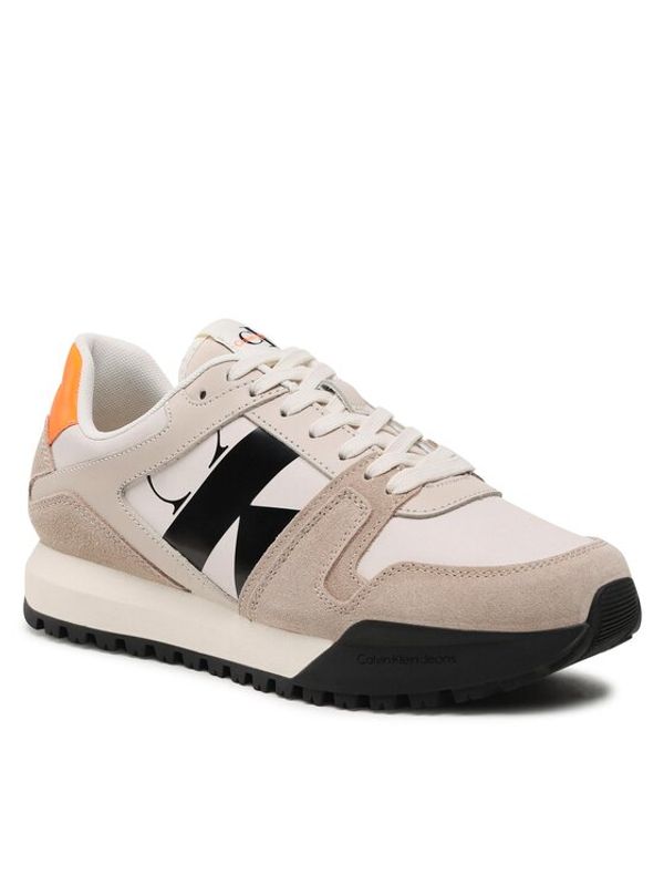 Calvin Klein Jeans Calvin Klein Jeans Сникърси Toothy Run Laceup Low Lth Mix YM0YM00744 Екрю