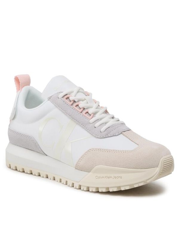 Calvin Klein Jeans Calvin Klein Jeans Сникърси Toothy Runner Laceup Mix Pearl YW0YW01100 Бял