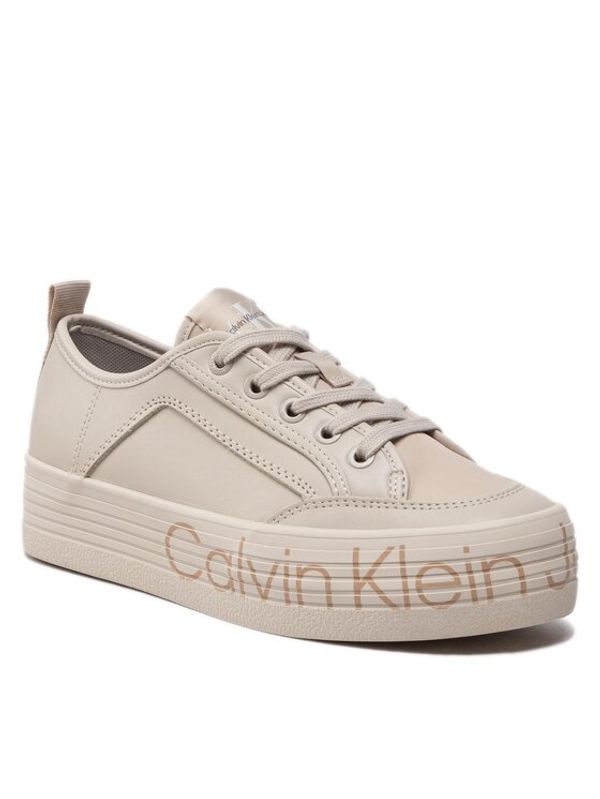 Calvin Klein Jeans Calvin Klein Jeans Сникърси Vulc Flatf Low Wrap Around Logo YW0YW01025 Бежов