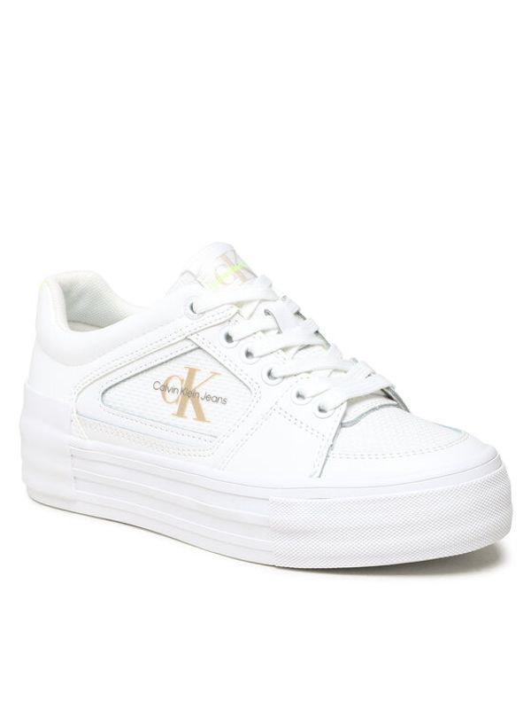 Calvin Klein Jeans Calvin Klein Jeans Сникърси Vulc Flatform Bold Fluo Contr YW0YW00904 Бял