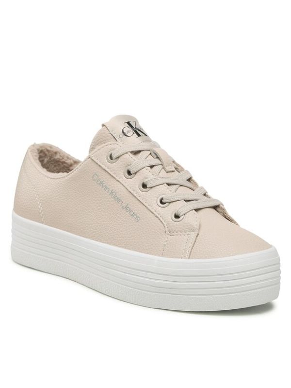 Calvin Klein Jeans Calvin Klein Jeans Сникърси Vulc Flatform Laceup Low Lw YW0YW00819 Бежов
