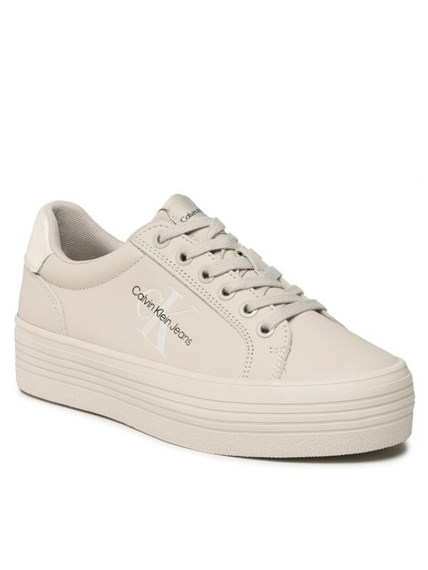 Calvin Klein Jeans Calvin Klein Jeans Сникърси Vulc Flatform Laceup Lth Pearl YW0YW01042 Бежов