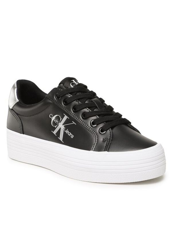 Calvin Klein Jeans Calvin Klein Jeans Сникърси Vulc Flatform Laceup Lth Refl Wn YW0YW01222 Черен