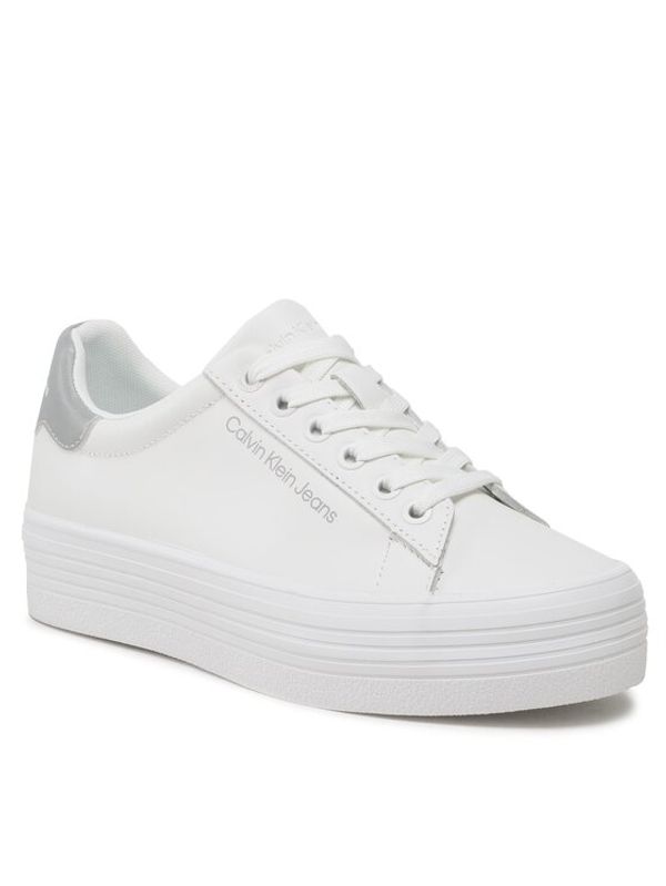 Calvin Klein Jeans Calvin Klein Jeans Сникърси Vulc Flatform Laceup Ny Refl Wn YW0YW01220 Бял