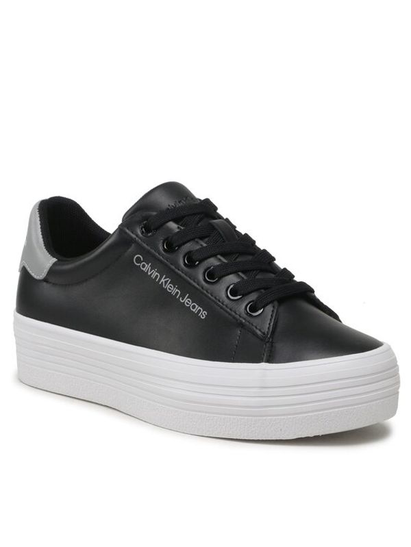 Calvin Klein Jeans Calvin Klein Jeans Сникърси Vulc Flatform Laceup Ny Refl Wn YW0YW01220 Черен