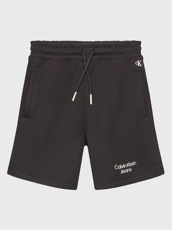 Calvin Klein Jeans Calvin Klein Jeans Спортни шорти Stack Logo IB0IB01290 Черен Regular Fit