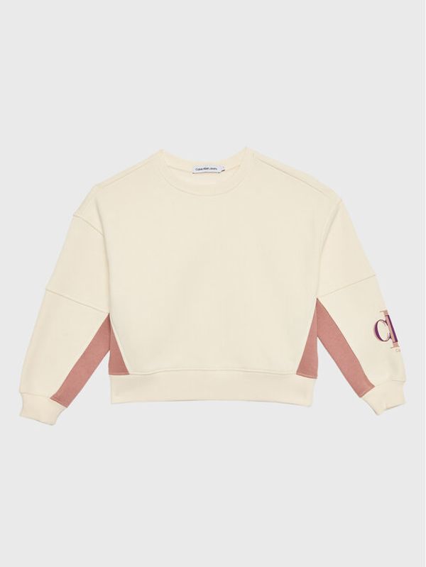 Calvin Klein Jeans Calvin Klein Jeans Суитшърт Colour Block Monogram IG0IG01873 Бежов Relaxed Fit